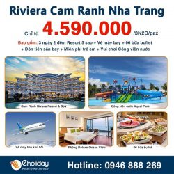 Combo Cam Ranh Riviera Beach Resort & Spa 3n2Đ + 6 Bữa Buffet + Vé Máy Bay