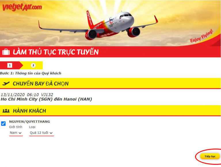 Huong Dan Check In Online Vietjet Air 8