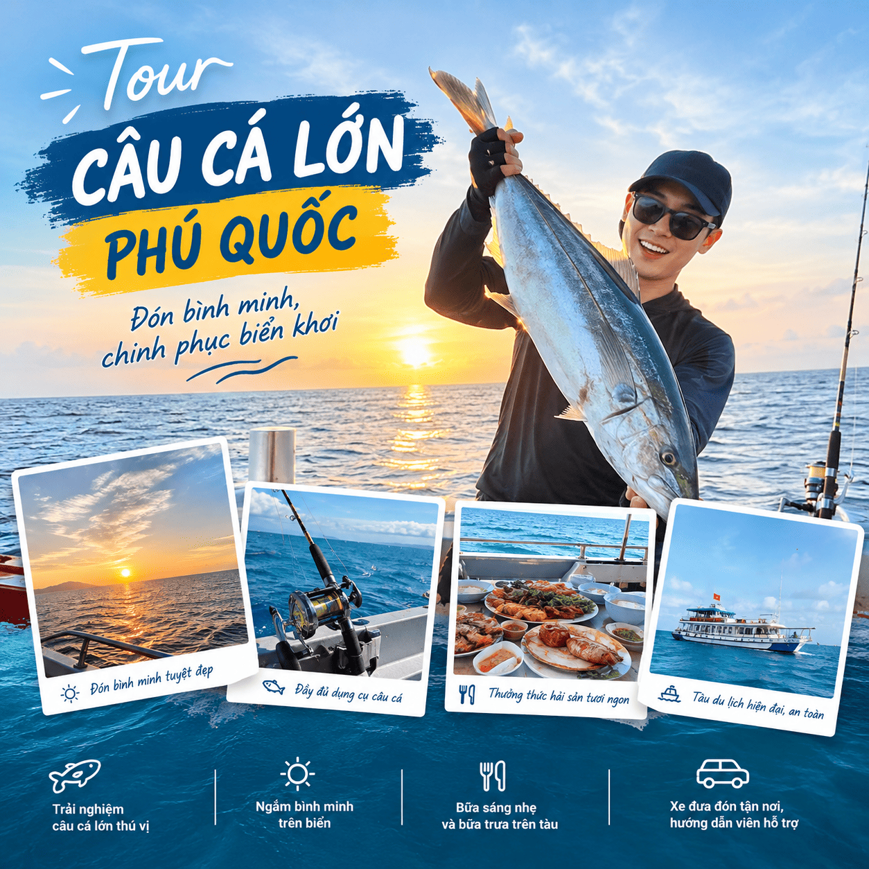 Trải nghiệm câu cá lớn Phú Quốc – Thử thách tay câu