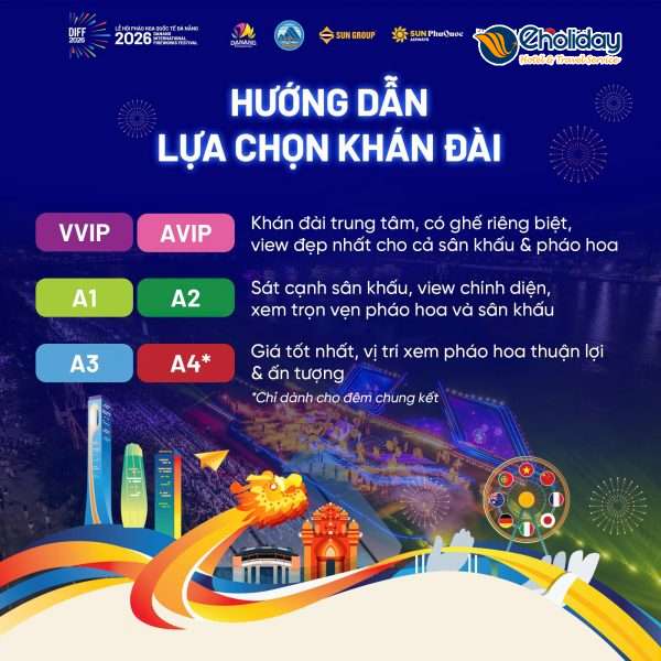Sơ đồ Chỗ Ngồi Lễ Hội Pháo Hoa Quốc Tế đà Nẵng 2