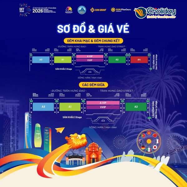 Sơ đồ Chỗ Ngồi Lễ Hội Pháo Hoa Quốc Tế đà Nẵng