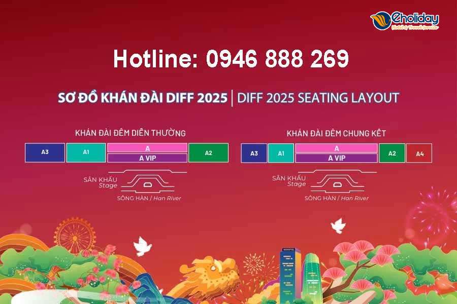 Sơ đồ Khán đài Lễ Hội Pháo Hoa Quốc Tế đà Nẵng 2025