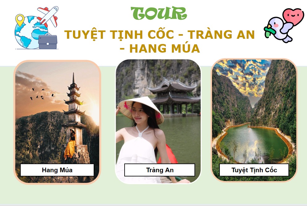 Tour Tuyệt Tịnh Cốc – Tràng An – Hang Múa 1 ngày