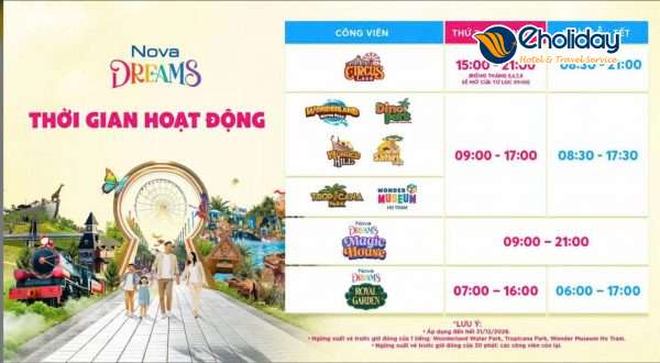 Giờ Vui Chơi Công Viên Novadreams