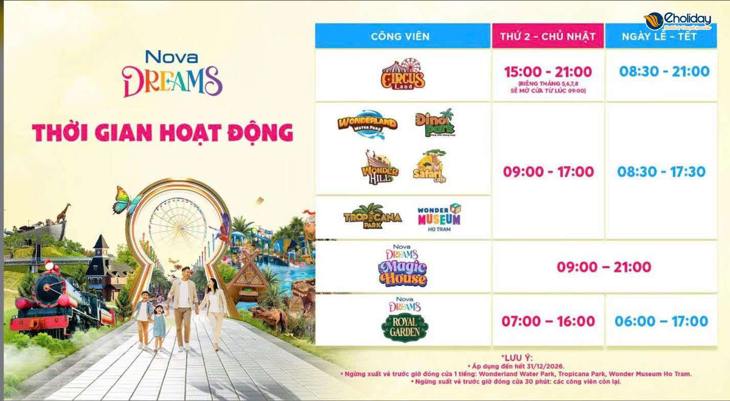 Giờ Vui Chơi Công Viên Novadreams