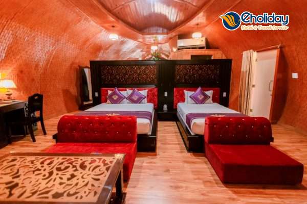 Cồn Khương Resort Bungalow Triple Hướng Sông