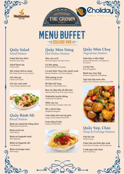 Menu Buffet Nhà Hàng Vinwonders Vũ Yên
